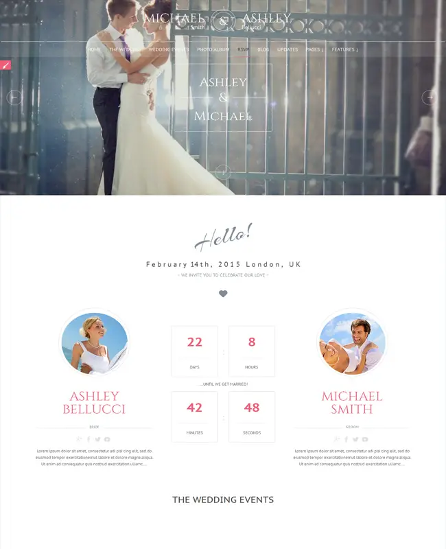Honeymoon - After WordPress Theme for After Wedding