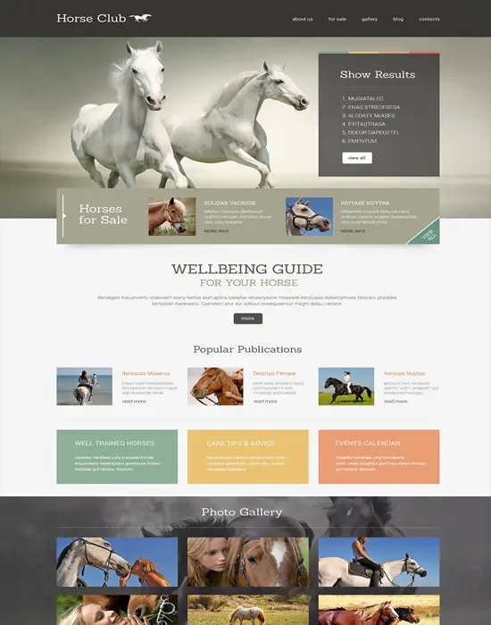 Horse Club - Responsive WordPress Theme