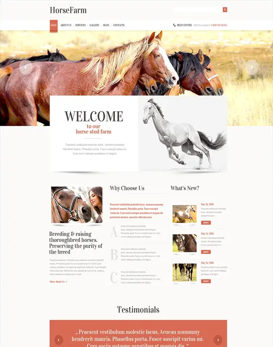 HorseFarm -WordPress Animals and Pets Theme