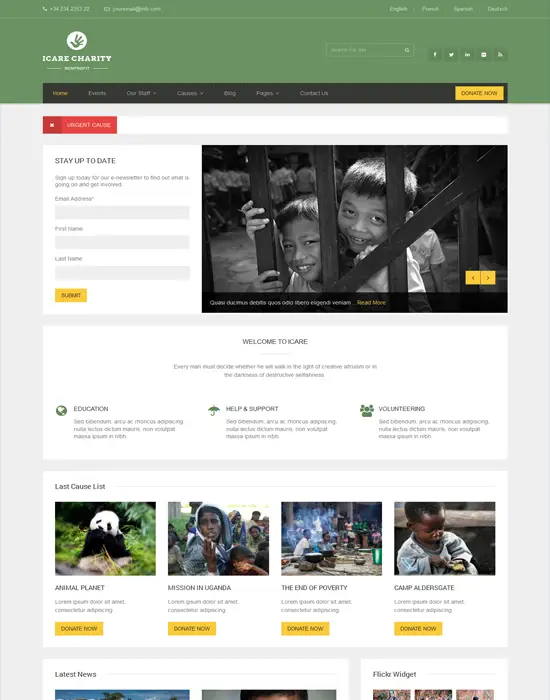 ICARE Charity -WordPress Fundraising and Nonprofit Theme