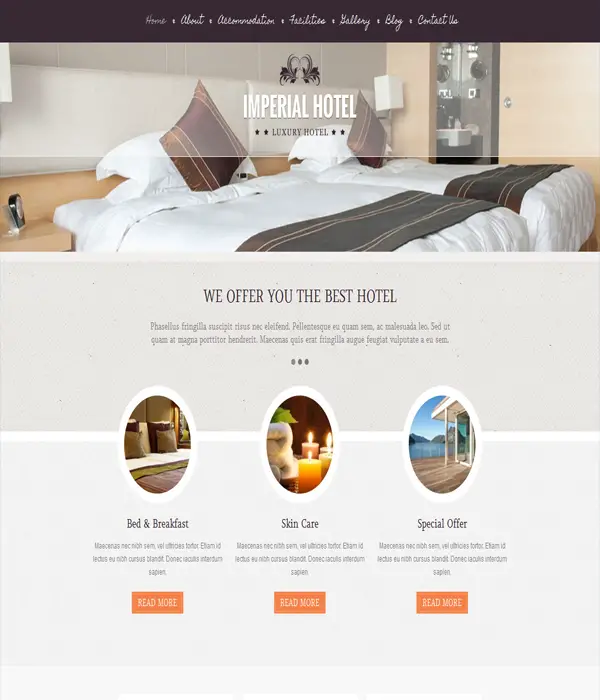 Imperial-Creative Hotel Travel WordPress Theme