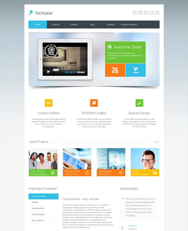 Increase - Premium Simple Business WordPress Theme