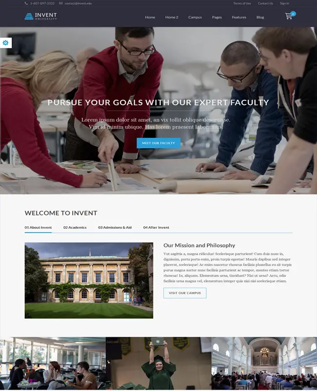 Invent - WordPress Education Course College Theme
