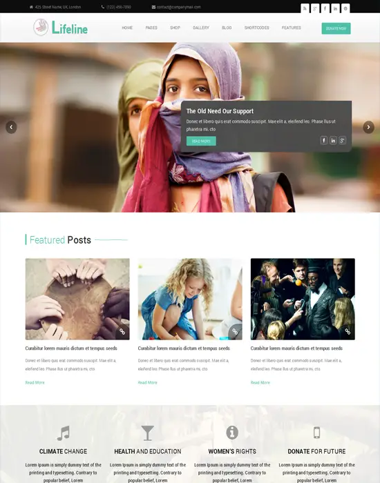 Lifeline -WordPress Responsive NGO Charity Fund Raising Theme