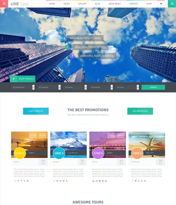 Love Travel - Creative Travel Agency WordPress Themes