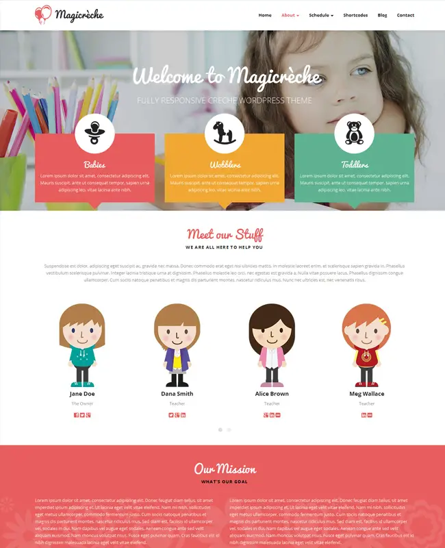 Magicreche - Creche School Management WordPress Theme