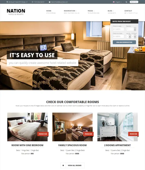 Nation Hotel - WordPress Responsive Theme