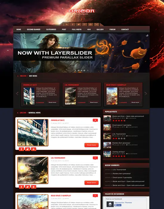 Orizon - The Gaming responsive WordPress theme
