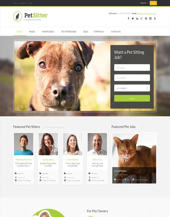 PetSitter - WordPress Job Board Responsive Theme