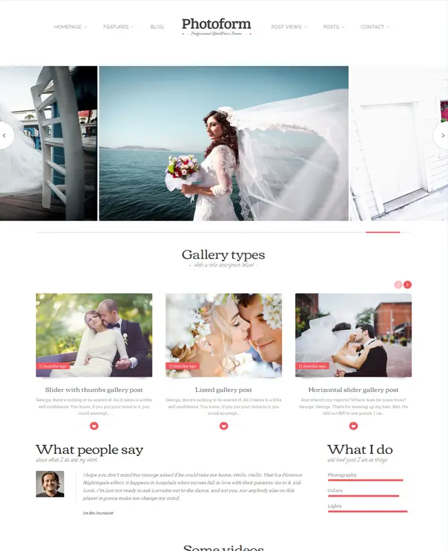 Photoform -Creative Design Photography WordPress Theme