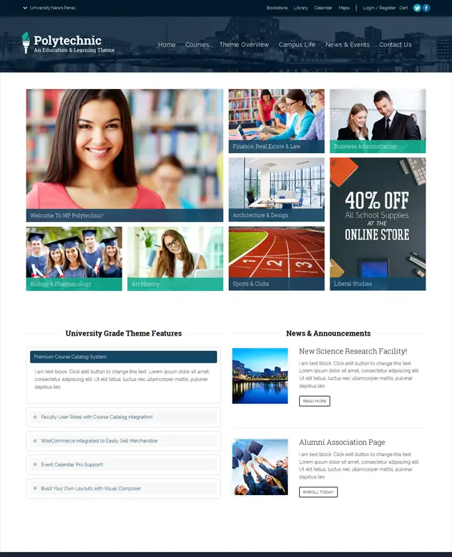 Polytechnic - Powerful Education, Courses & Events WP Theme