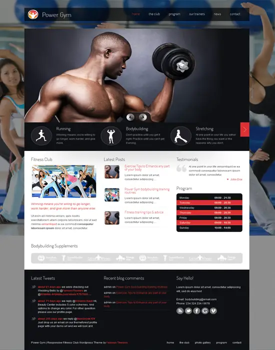 Power Gym - Responsive WordPress Gym Fitness Theme