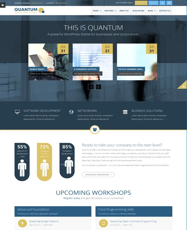 QUANTUM - Crystal Minimalist Business WordPress Theme