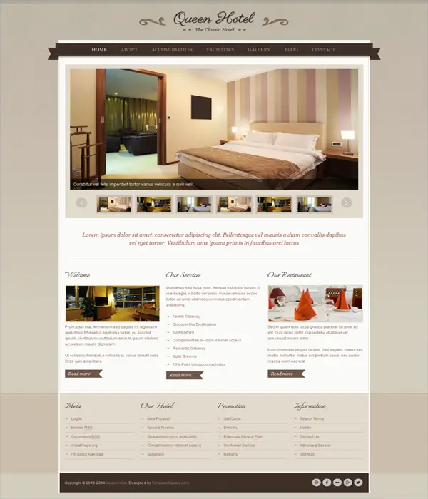 Queen Hotel - WordPress Classic and Elegant Theme