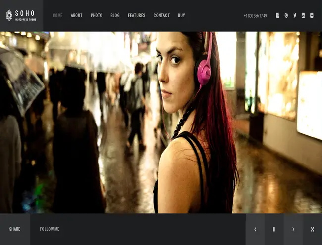 SOHO - WordPress Responsive Fullscreen Photo & Video Theme