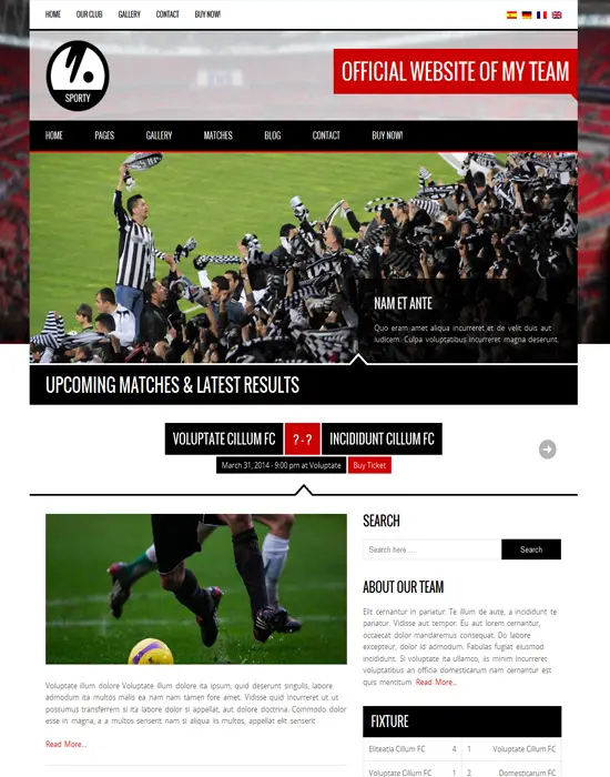 SPORTY- WordPress Theme for Sport Clubs
