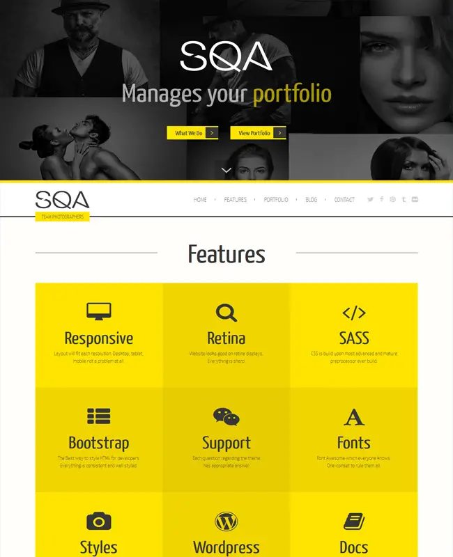 SQA - WordPress Responsive Portfolio & Photography Theme