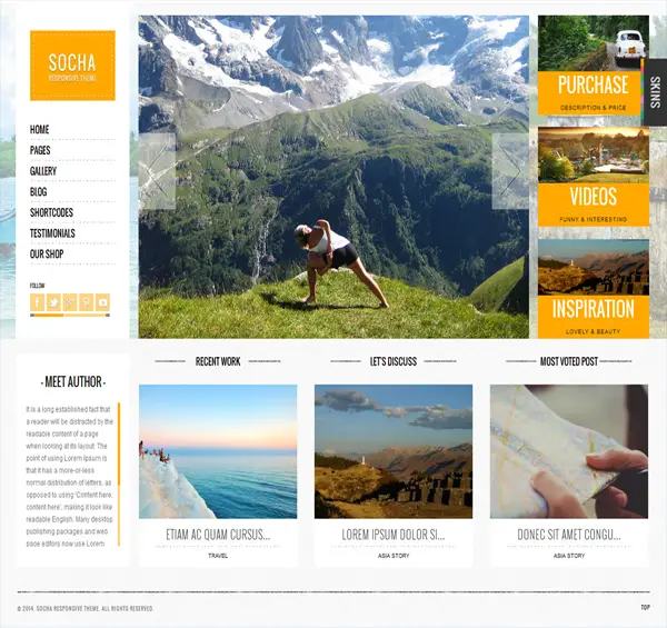 Socha Responsive WordPress Theme for hotel and travel agency