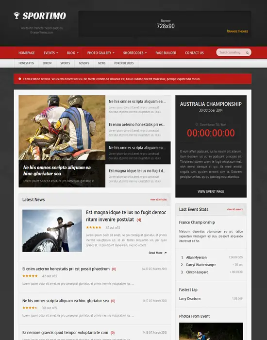 Sportimo -WordPress Sport & Events Magazine Theme