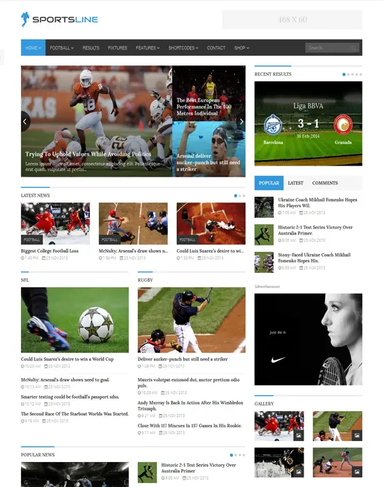 Sportsline - Responsive Sports News WordPress Theme