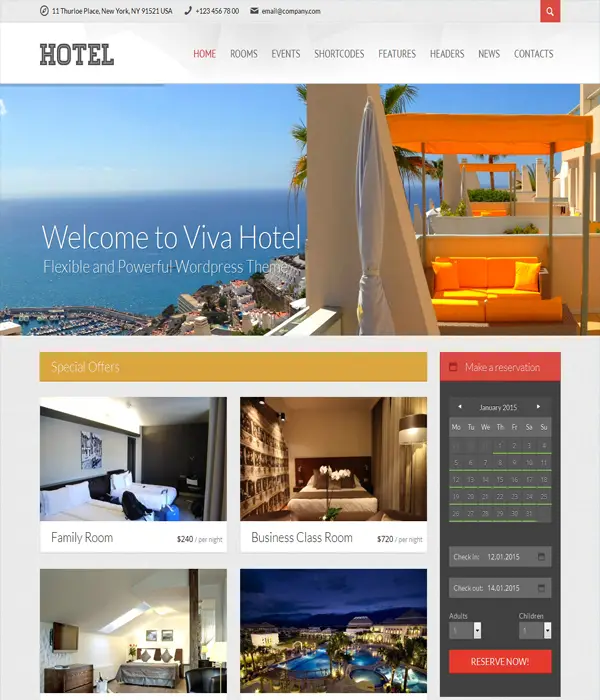 Viva Hotel-Responsive Premium WordPress Theme
