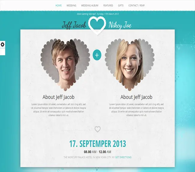 Wedding - Slide Beautiful Clean Wedding Invite WordPress