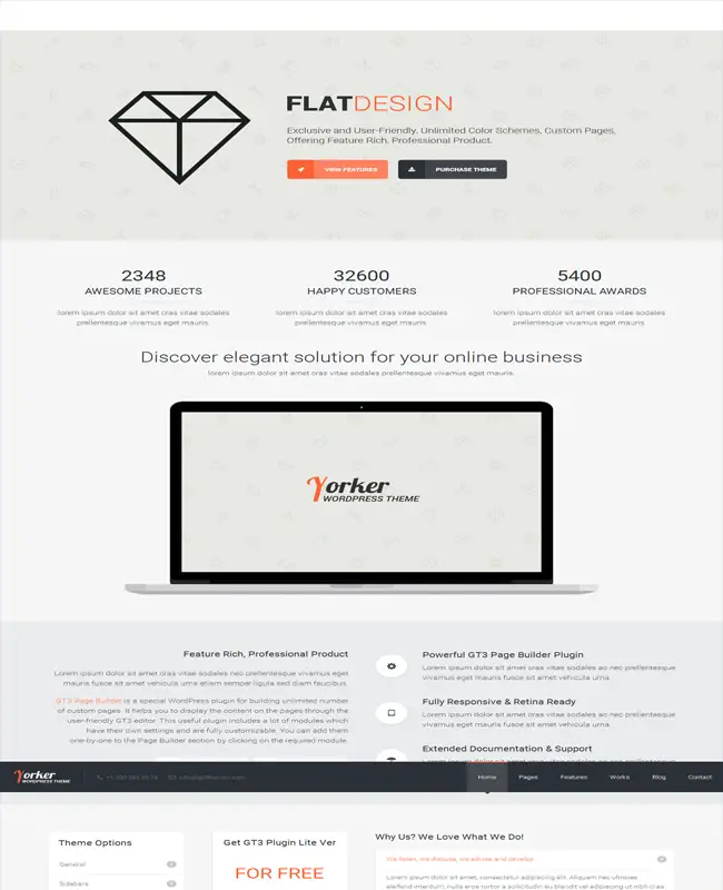 Yorker - Flat Corporate WordPress Responsive Theme