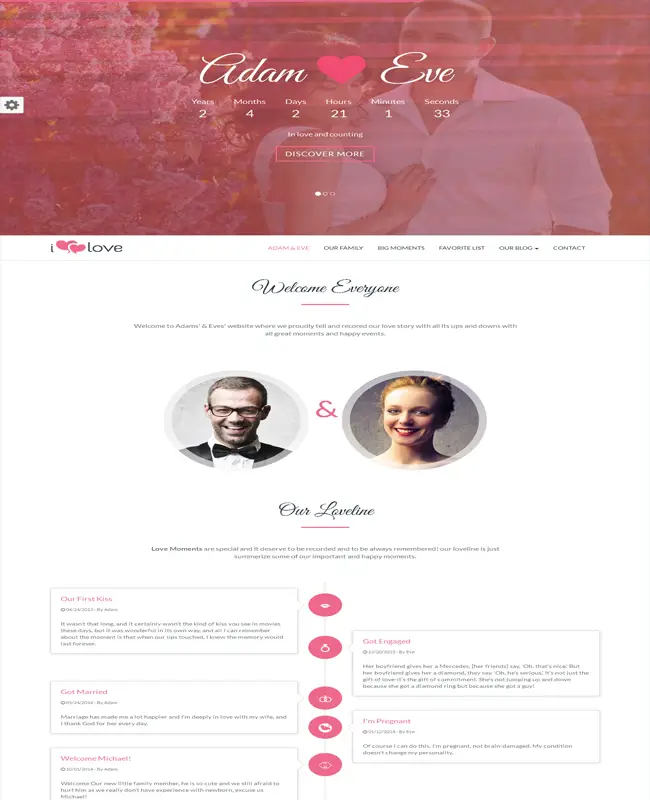 ilove - Loving Couple Wedding Event WordPress Theme