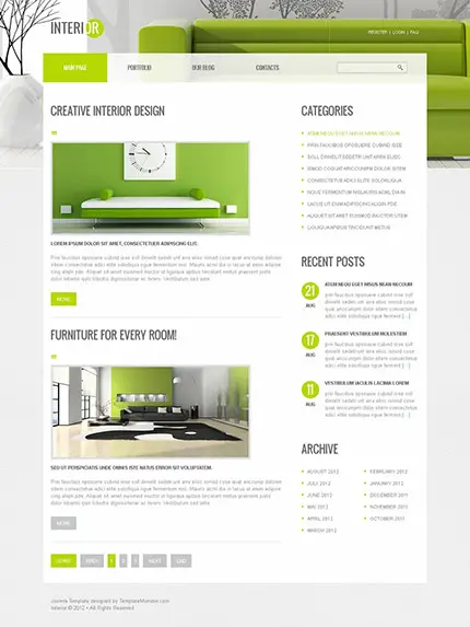 Free Modern Interiors Free Joomla Website