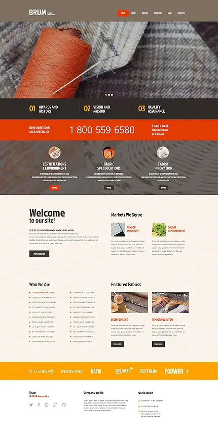 Clothing Manufacturer WordPress Site
