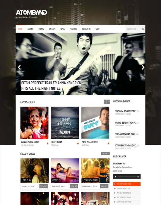 AtomBand - Responsive Dj Events & Music WordPress Theme