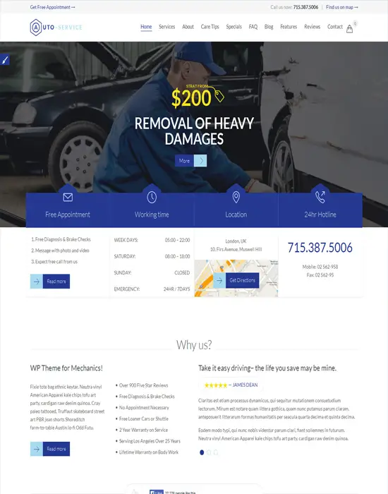 Auto Car - Mechanic Shop Car Repair WordPress Theme