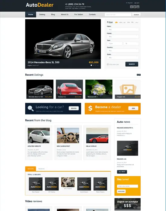 Auto Dealer - Responsive Car Dealership WordPress Theme