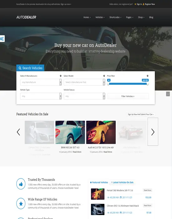 AutoDealer – Car Dealer Premium Responsive WordPress Theme