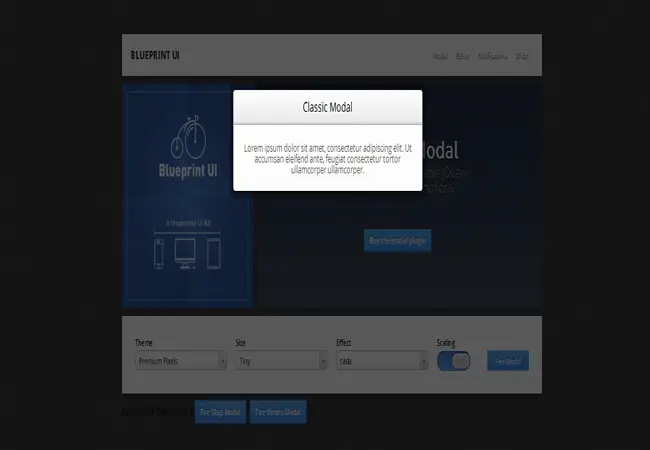 BlueprintUI - Responsive jQuery Modal Plugin