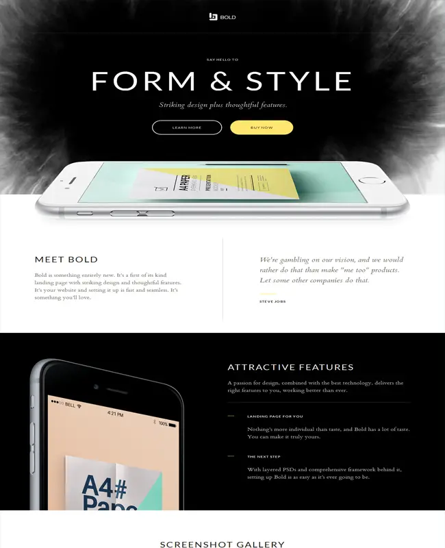 Bold - Responsive and Retina Ready Premium Landing Page Template