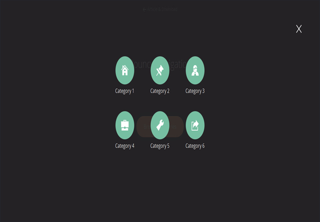 Bouncy Navigation - A full-screen navigation, with floating menu items