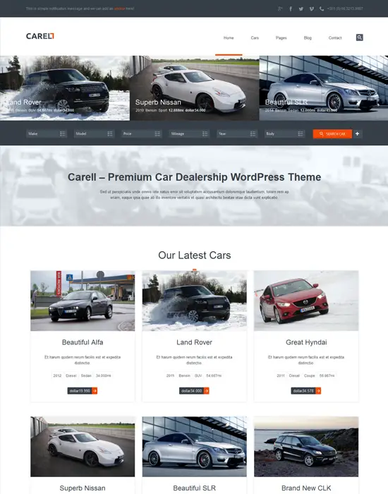 Carell - WordPress Real Estate & Car Dealership Theme