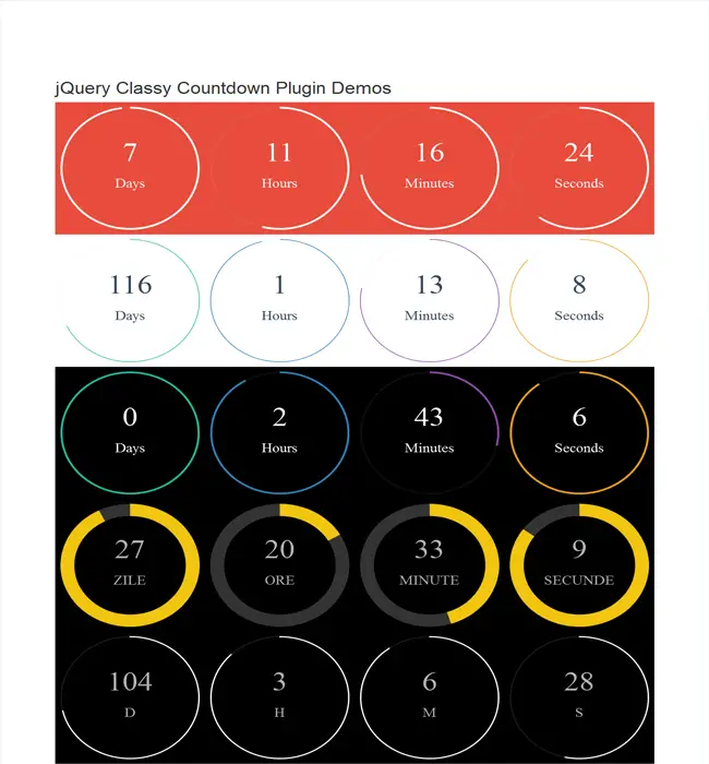 Classy Countdown - fully customizable circular Countdown Plugin