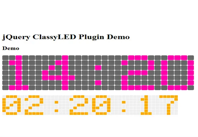 ClassyLED - jQuery Clock Plugin 