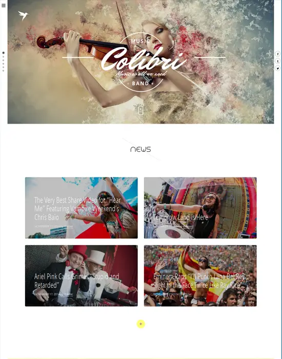 Colibri - wordpress themes for musicians