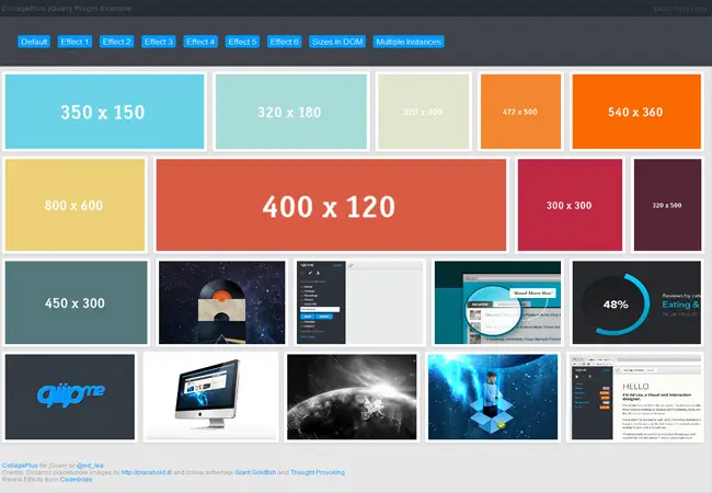 CollagePlus - Free jquery image arrange gallery plugin