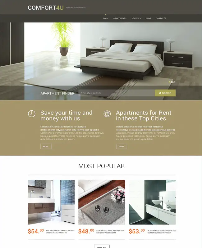 Comfort4u - WordPress Theme for Apartment Rent