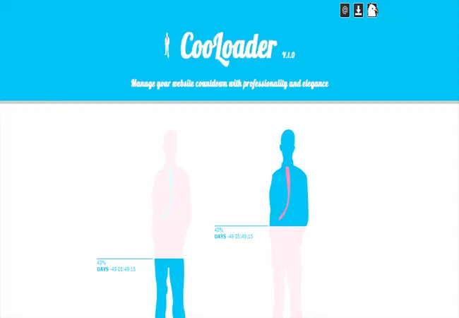 Cooloader - Very cool under construction countdown jQuery plugin