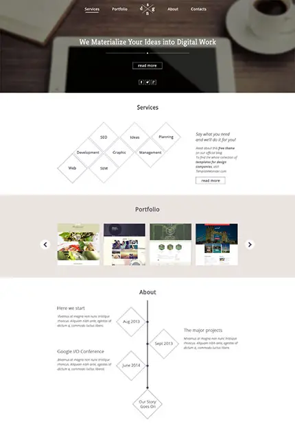 Creative Web Design Agency HTML5 One Page Site