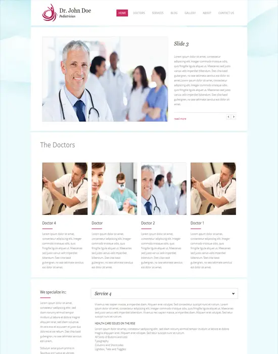 Dr. Doe – Personal Doctor , Medical Responsive One-Page Wordpres Theme