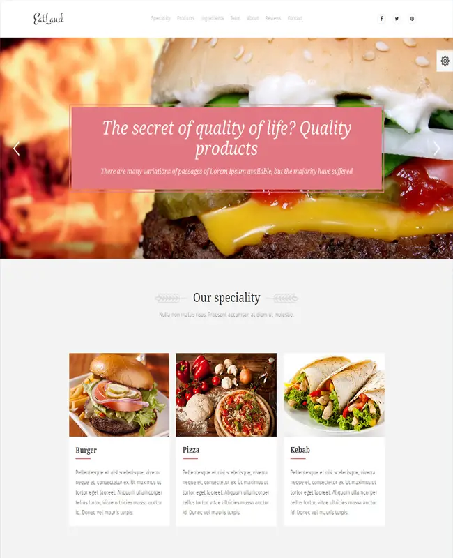 EatLand - eCommerce and Delivery Responsive Landing Page Website Template