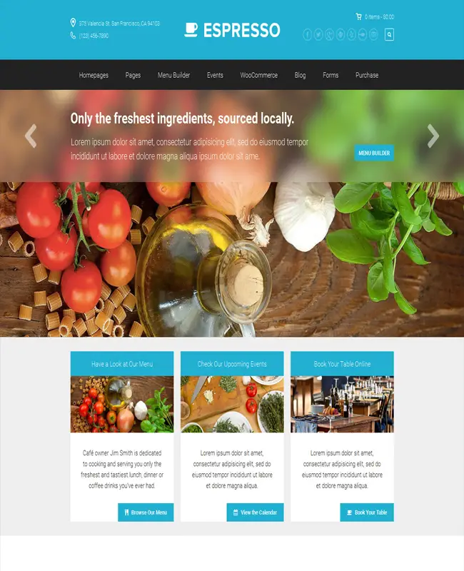Espresso - A WordPress Theme Ideal for Restaurants and Cafe