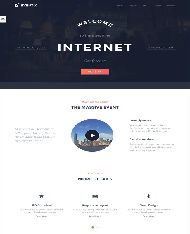 Eventix - Responsive Ultimate Bootstrap Landing Page Template