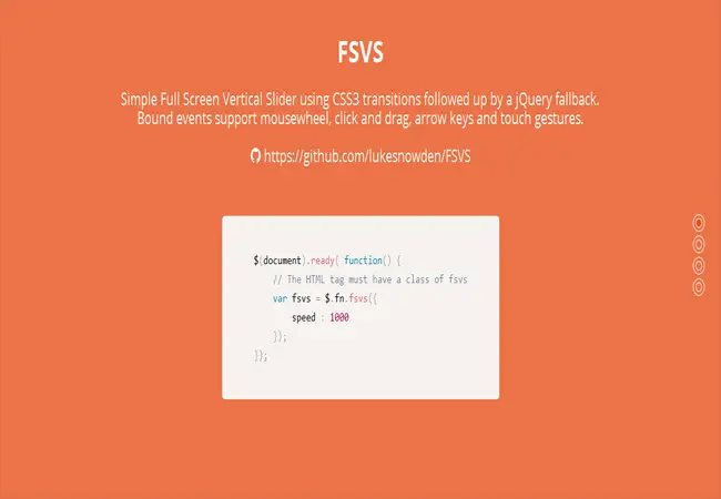 FSVS - Full screen vertical scrolling slider